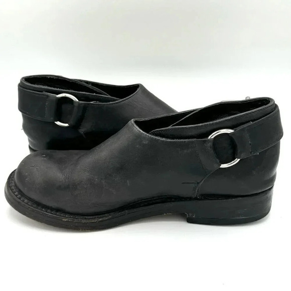 NANA Vintage Late 80s Early 90s Black Leather Single Buckle Shoes Size UK 4 US 6 - Picture 4 of 10